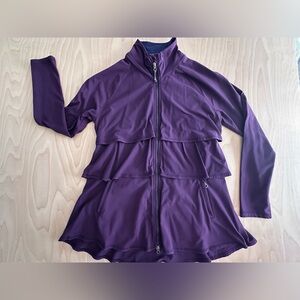 Athleta XL Renew EUC Jacket Mauve Ruffle Tiered